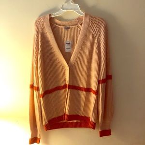 Coral and Red Cardigan
